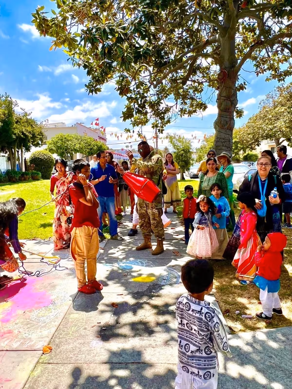 Families gathering at the festival